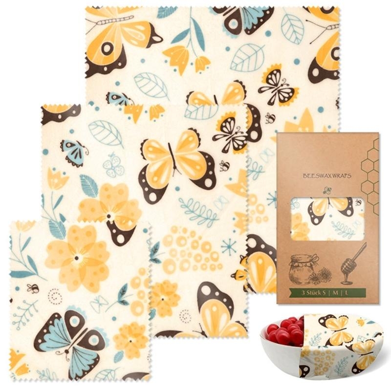 실용적인 신선도 유지 밀랍 천 세트 3 팩 천연 식품  - Beeswax Food Wrap 리뷰 및 가격