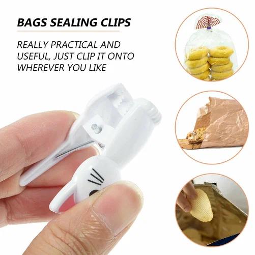 귀여운 고양이 모양 가방 클립 재사용 가능한 플라스틱  - Food Storage Bags Reusable 리뷰 및 가격