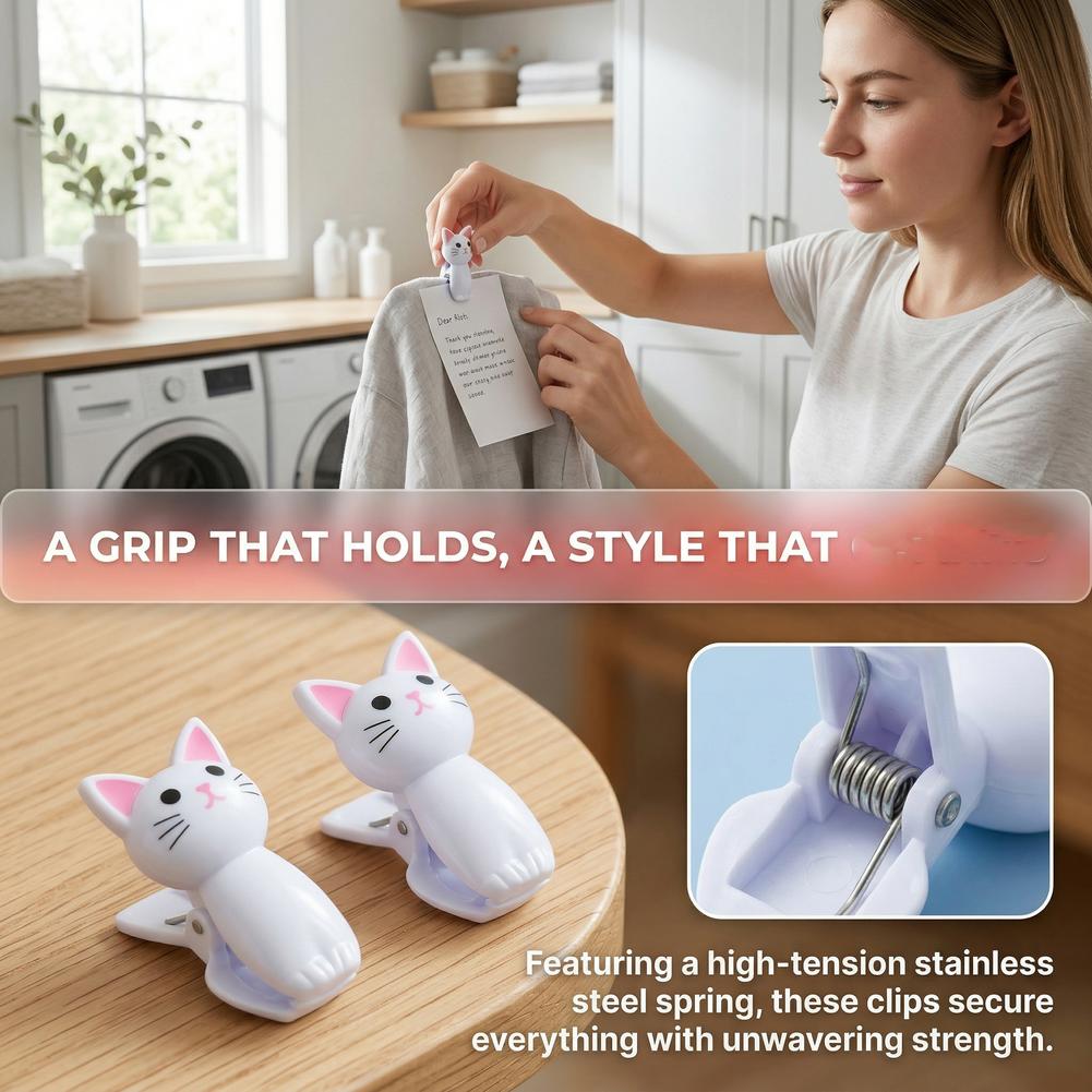 귀여운 고양이 모양 가방 클립 재사용 가능한 플라스틱  - Food Storage Bags Reusable 리뷰 및 가격