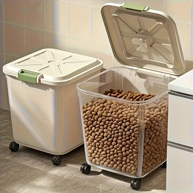 대용량 바퀴 달린 애완동물 사료 보관함. 내장형 계량  - Food Storage Containers Xl 리뷰 및 가격