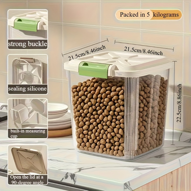 대용량 바퀴 달린 애완동물 사료 보관함. 내장형 계량  - Food Storage Containers Xl 리뷰 및 가격