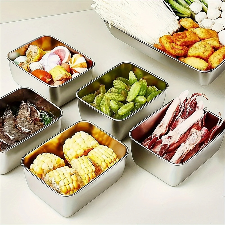 1/3/5pcs 스테인레스 스틸 식품 보관 상자 뚜껑이 - Food Storage Metal Box 리뷰 및 가격