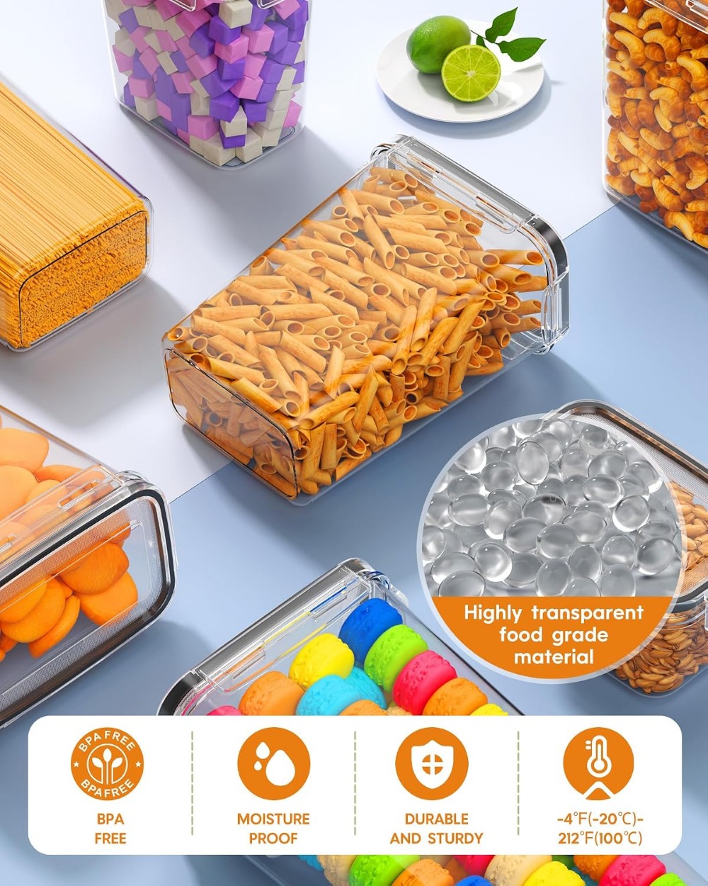 24개의 밀폐 식품 보관 용기(뚜껑 포함), BPA 프 - Food Storage Plastic Container 리뷰 및 가격