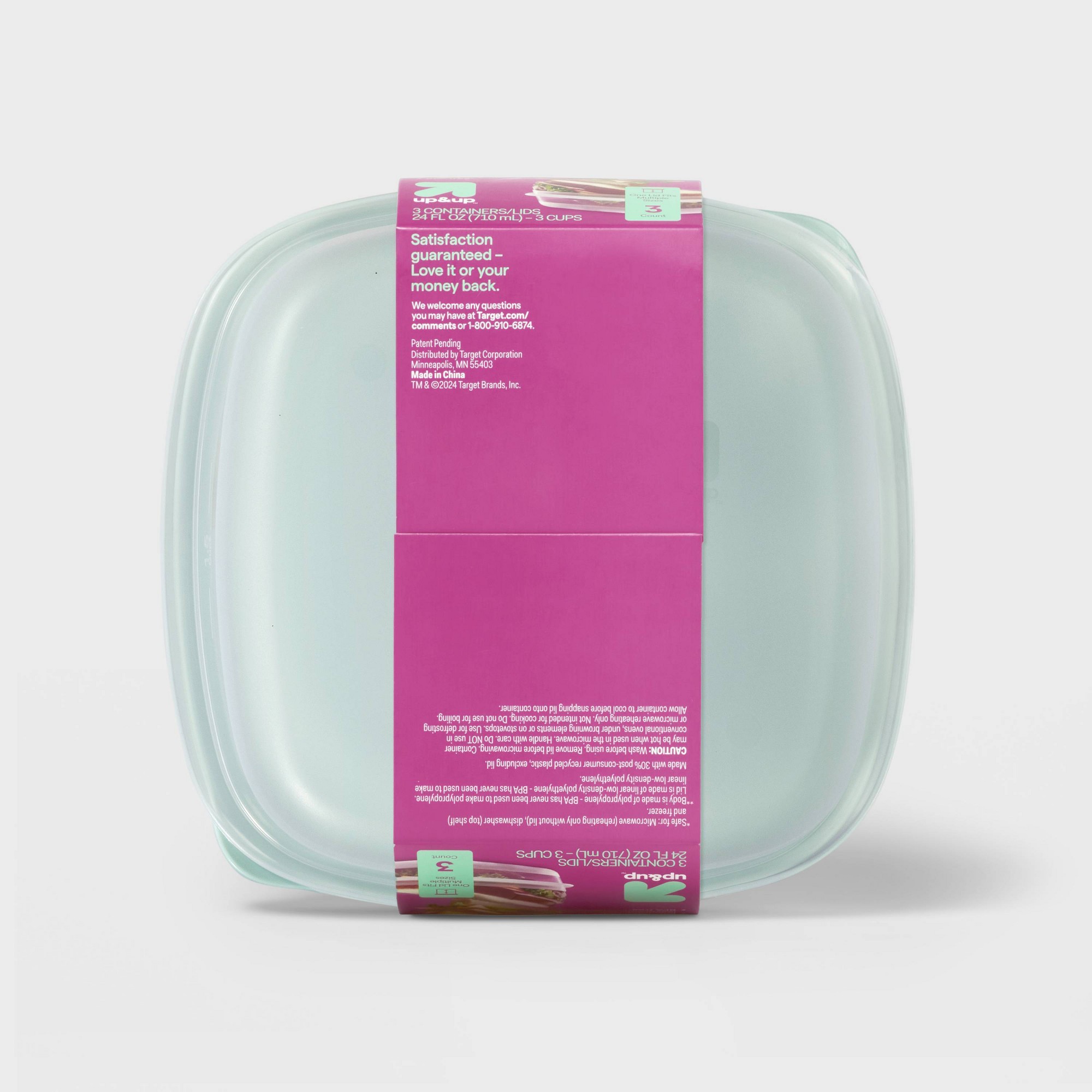 3ct 사각형 스냅 뚜껑이 있는 식품 보관 용기, 주방 - Food Storage Meal Prep 리뷰 및 가격